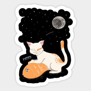 Yumm cat illustration Sticker